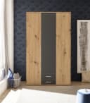 möbelando Kleiderschrank Marburg 3 Türen 2 Schubladen Eiche Graphit Bild 1