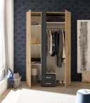 möbelando Kleiderschrank Marburg 3 Türen 2 Schubladen Eiche Graphit Bild 4