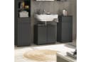 PREISBRECHER Waschbeckenunterschrank Spice Schwarz Matt 2 Türen Bild 1