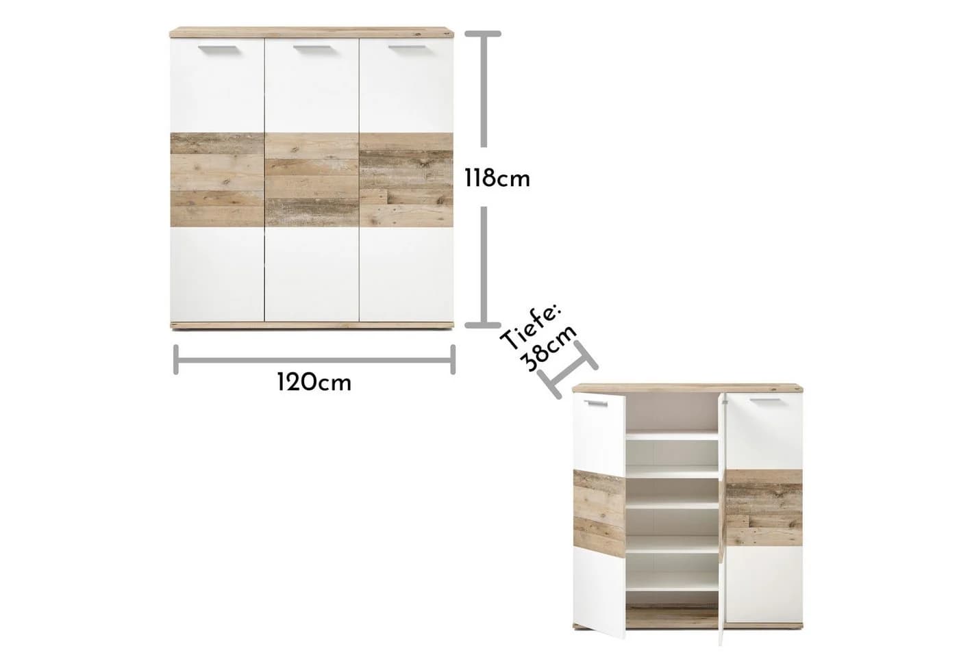 PREISBRECHER Schuhschrank Hugo Weiß Modern - Bild 5