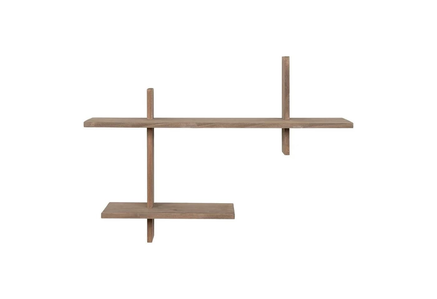 House Nordic Wandregal Ovada Hellbraun Massivholz Retro-Design - Bild 2