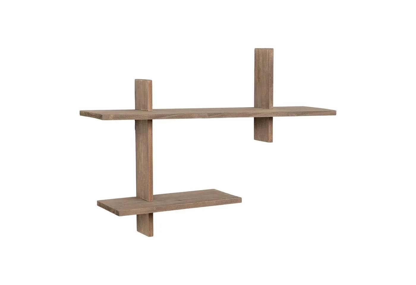 House Nordic Wandregal Ovada Hellbraun Massivholz Retro-Design - Bild 3