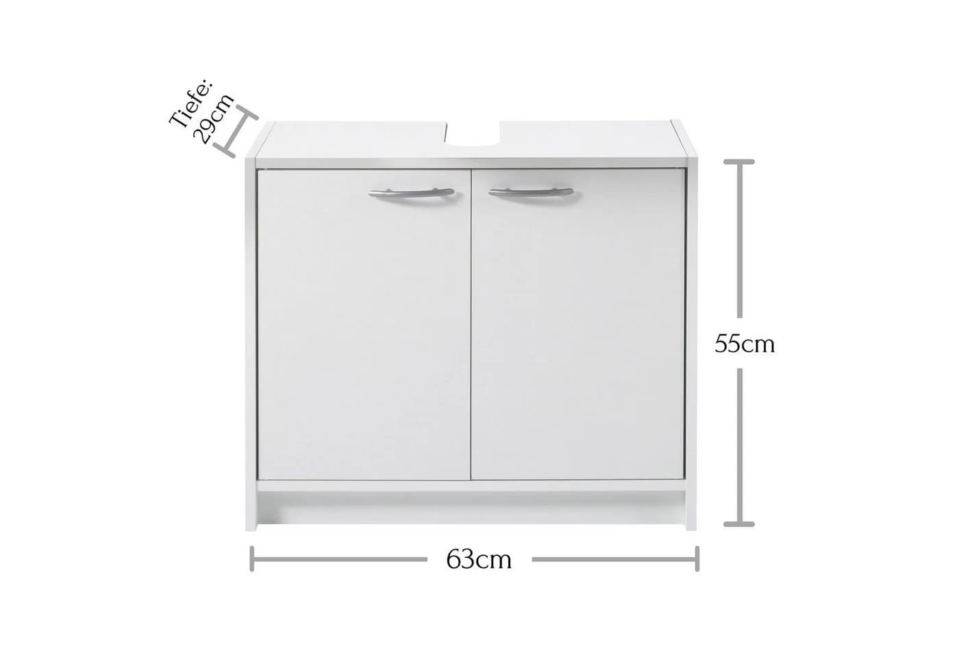 PREISBRECHER Waschbeckenunterschrank Smash Weiß Matt 2 Türen - Bild 4
