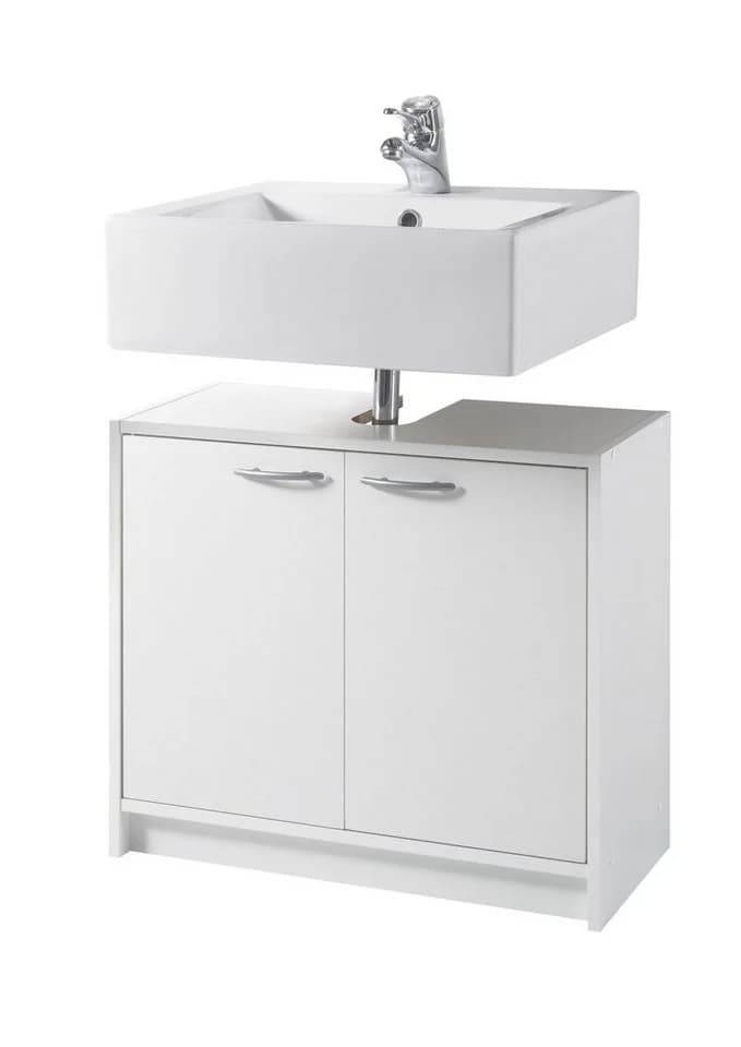 PREISBRECHER Waschbeckenunterschrank Smash Weiß Matt 2 Türen - Bild 5