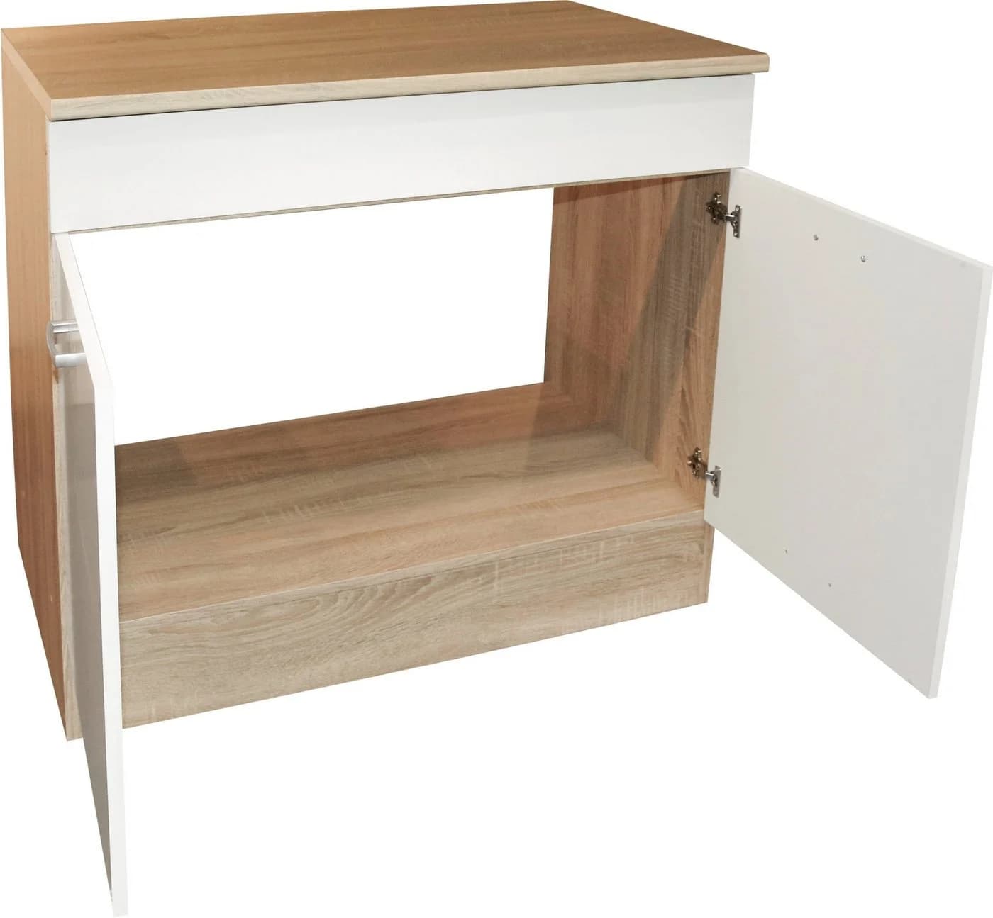 PREISBRECHER Spülenunterschrank Ailina Sonoma-Eiche Weiß - Bild 3