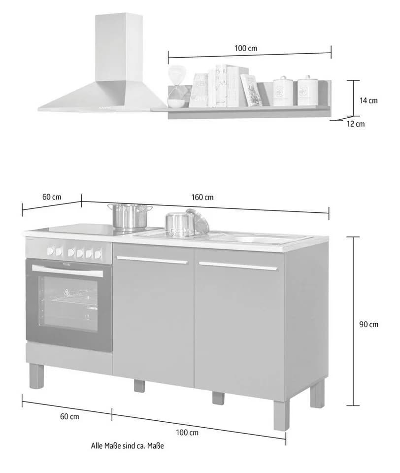 PREISBRECHER Küchenzeile Benedicto Anthrazit/Sonoma Holzwerkstoff - Bild 4