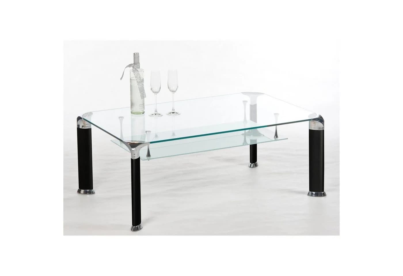PREISBRECHER Wohnzimmertisch Alberto Glas Schwarz Modern - Bild 3