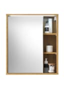 PREISBRECHER Badezimmerspiegelschrank Greece Wotan Eiche Optik mit LED Bild 1