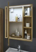 PREISBRECHER Badezimmerspiegelschrank Greece Wotan Eiche Optik mit LED Bild 5