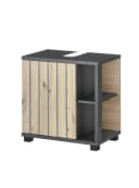 PREISBRECHER Waschbeckenunterschrank Nizza Eiche-Optik Graphit Bild 4