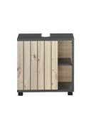 PREISBRECHER Waschbeckenunterschrank Nizza Eiche-Optik Graphit Bild 5