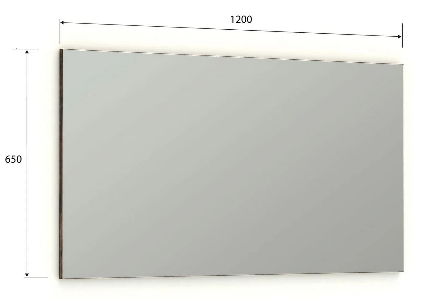 freiraum Wandspiegel GENIO industrial Eiche 120x65x2 cm
