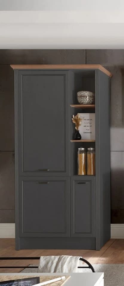 PREISBRECHER Küchenhochschrank Jasmin Anthrazit Eiche Artisan - Bild 2