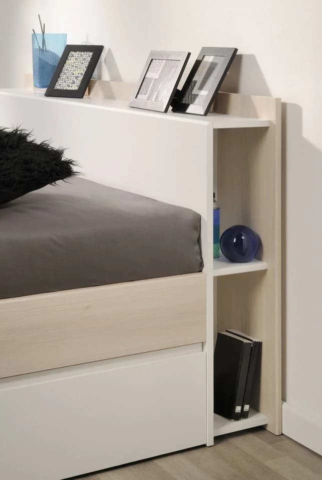 Parisot Stauraumbett Most 5 Weiß Akazie mit Schubkästen - Bild 4