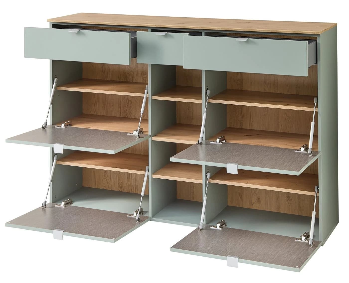 freiraum Schuhschrank Bari Schilfgrün matt mit Soft-Close - Bild 3