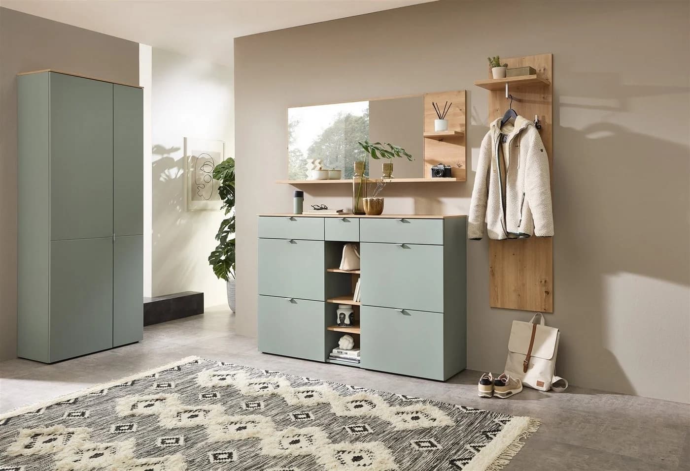 freiraum Schuhschrank Bari Schilfgrün matt mit Soft-Close - Bild 5