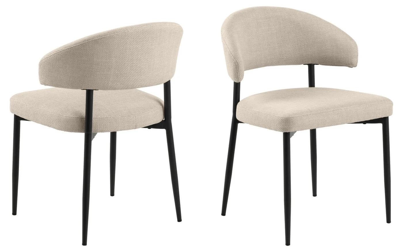 freiraum Polsterstuhl Edina 2er-Set Beige Polyester,Stahl - Bild 2