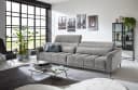 freiraum Big-Sofa Wolve 2x Elektrische Sitzverstellung Cord Silbergrau Bild 1