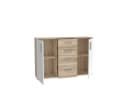 freiraum Sideboard IKOLI 2 Türen 4 Schübe Sonoma Eiche Weiß Bild 5