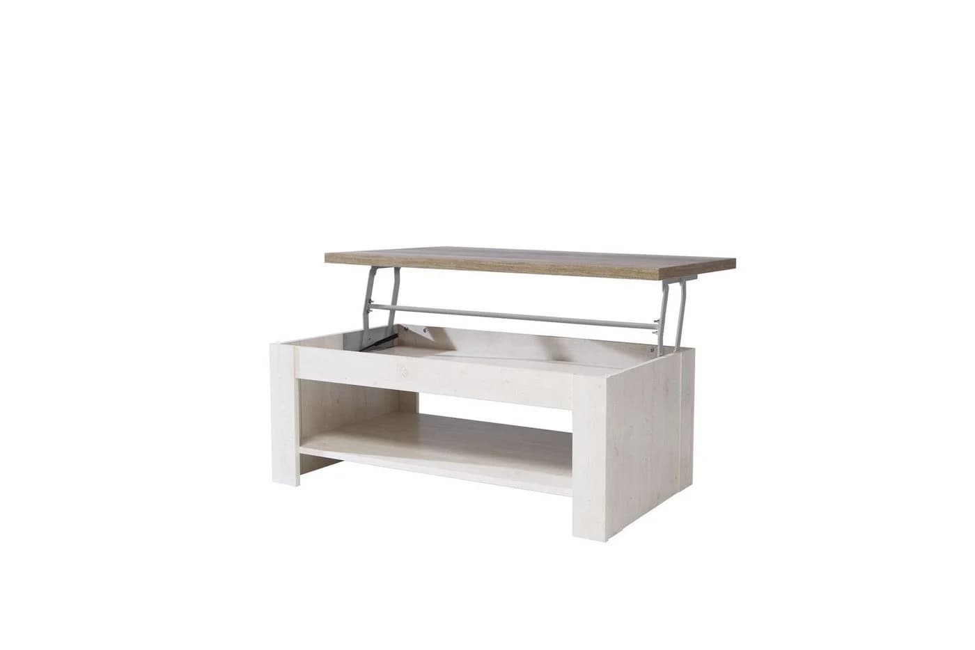 freiraum Couchtisch DURO Aufklappbar Pinie Weiss Eiche Antik - Bild 2