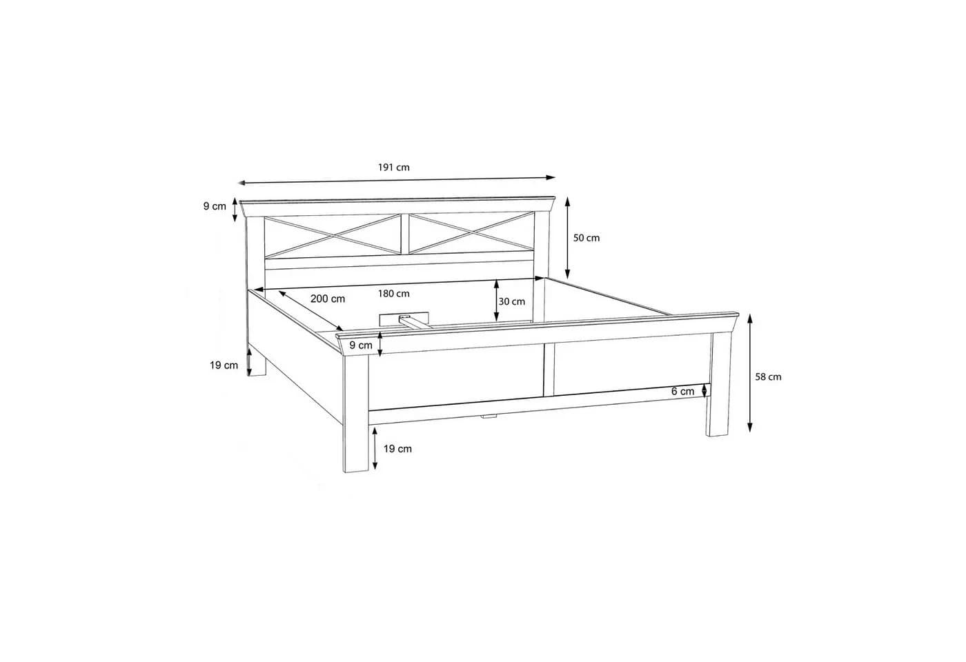 freiraum Bett KASHMIR Pinie Weiß 180x200 cm - Bild 5