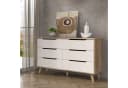 freiraum Sideboard VANKKA 4 Schubladen Planked Eiche Dekor Weiß Bild 1