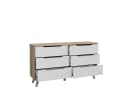 freiraum Sideboard VANKKA 4 Schubladen Planked Eiche Dekor Weiß Bild 3