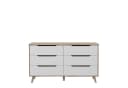 freiraum Sideboard VANKKA 4 Schubladen Planked Eiche Dekor Weiß Bild 4