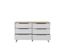freiraum Sideboard VANKKA 4 Schubladen Planked Eiche Dekor Weiß Bild 5