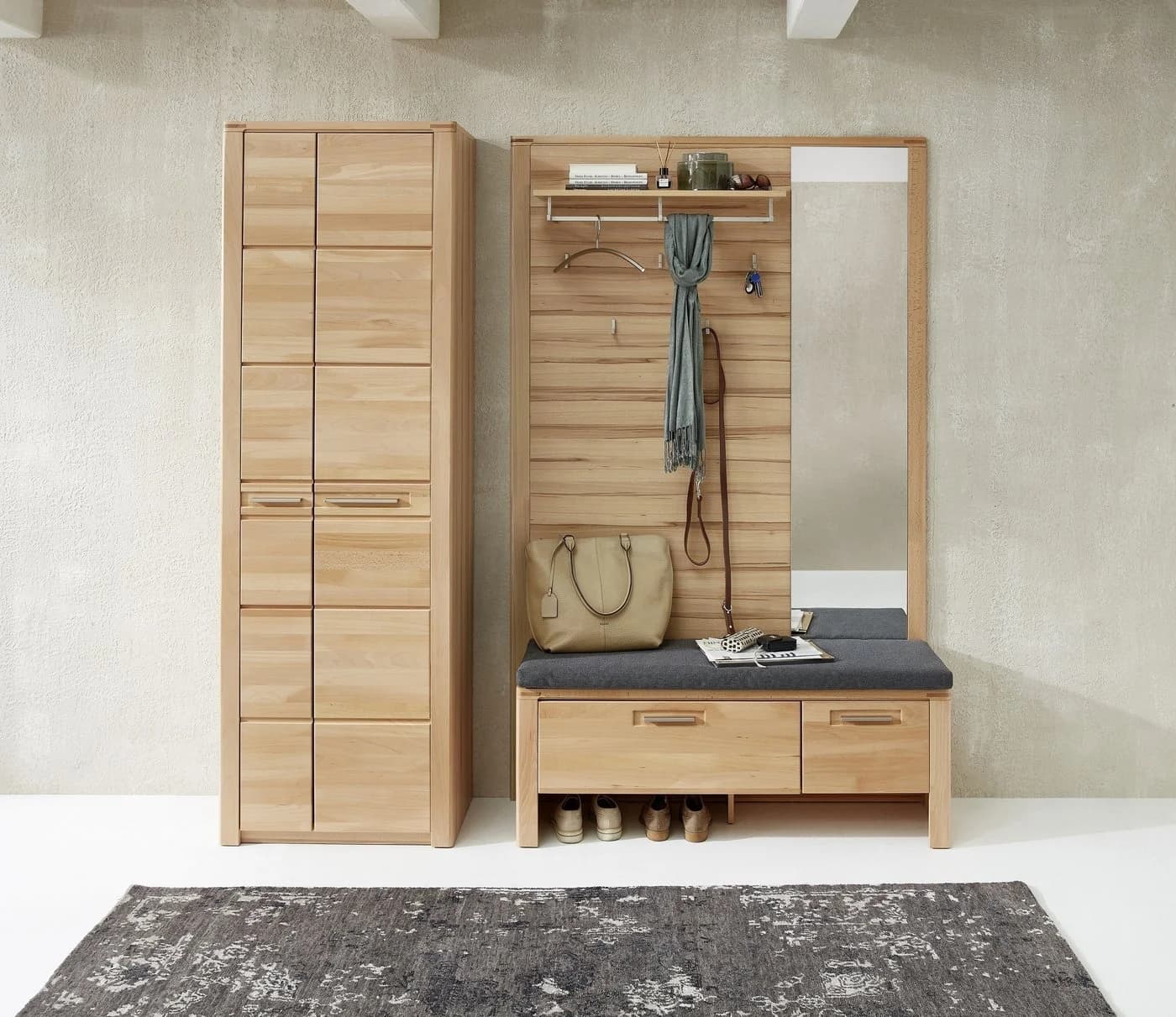 freiraum Garderobenschrank Nature One 2 Türen Kernbuche massiv soft-close - Bild 5