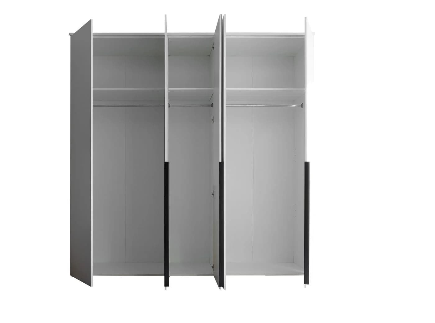 freiraum Drehtürenschrank Kevo mit Spiegel, 3 Böden, 3 Stangen, Weiß Dekor - Bild 4
