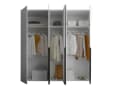 freiraum Drehtürenschrank Kevo mit Spiegel, 3 Böden, 3 Stangen, Weiß Dekor Bild 5