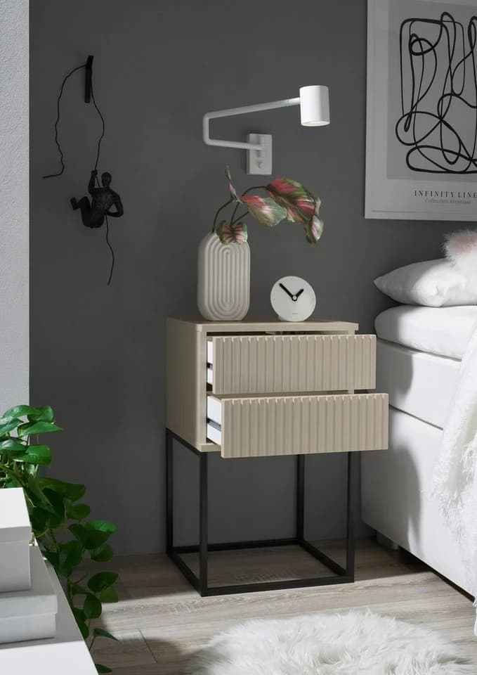 freiraum Nachtkommode Marle Kaschmir 2 Schubladen Modern - Bild 5