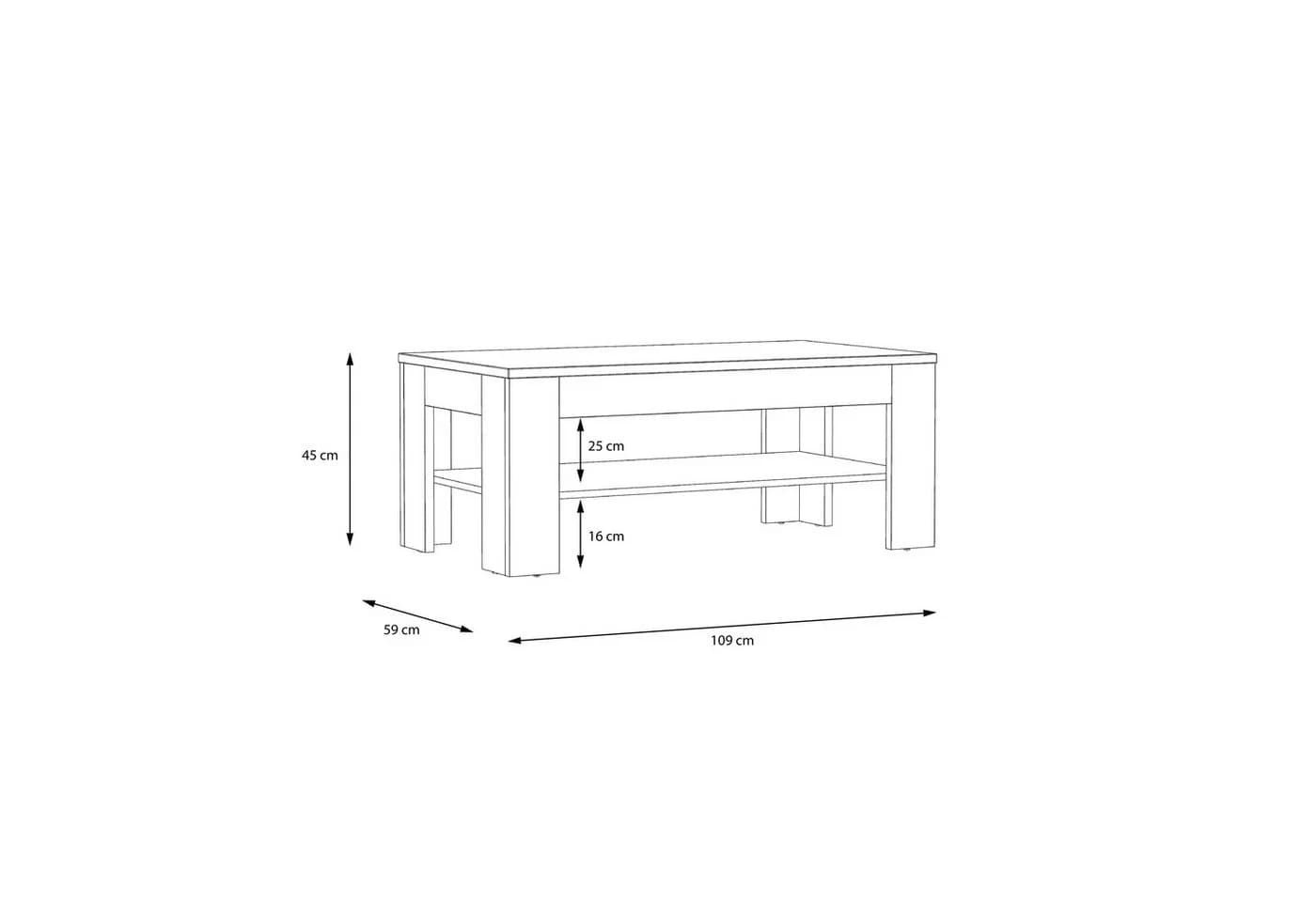 PREISBRECHER Couchtisch ATTENTION Riviera Eiche Dekor Modern - Bild 5