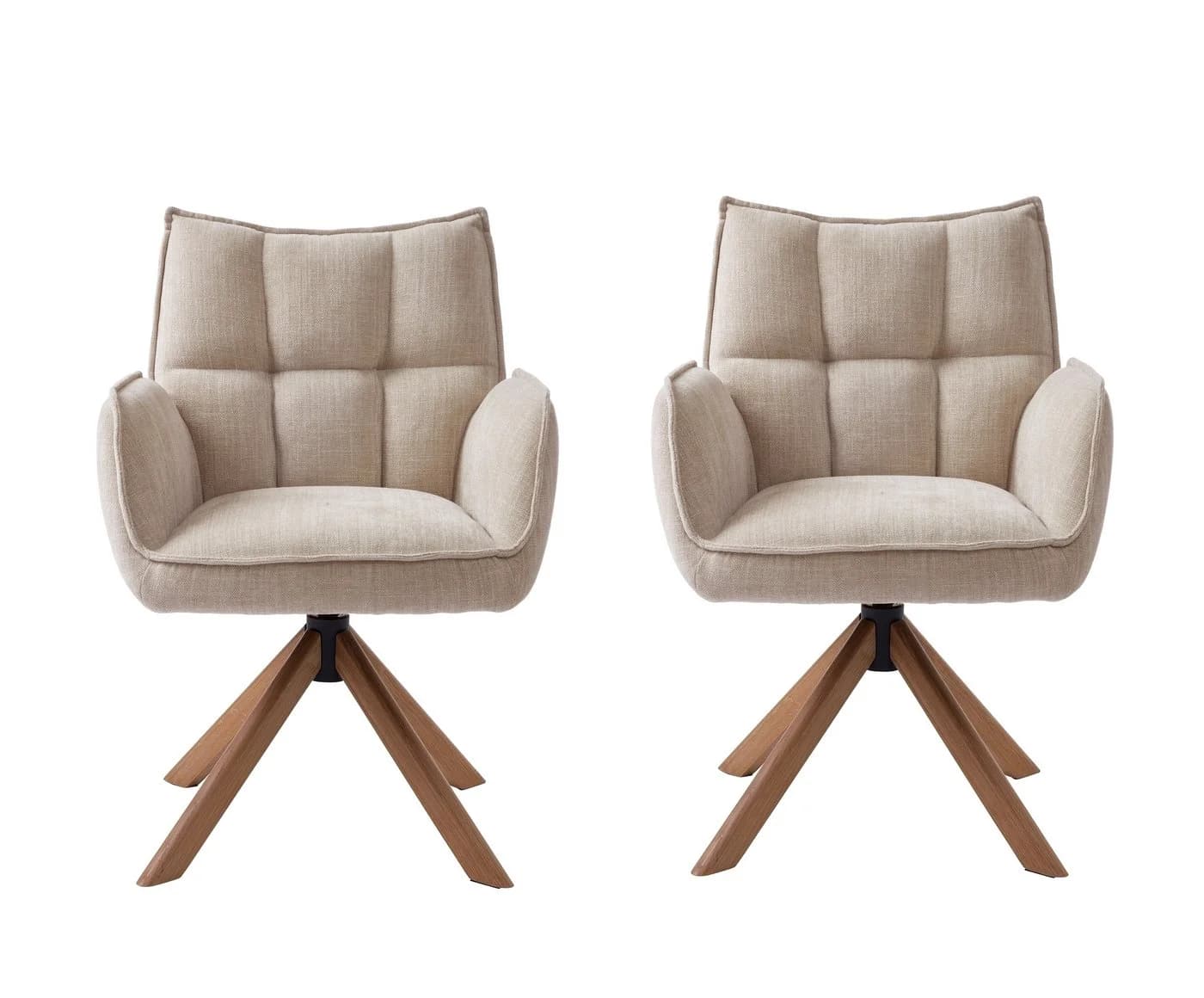 freiraum Armlehnstuhl Marilla 2er-Set drehbar beige Chenille - Bild 2