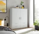 freiraum Stauraumschrank Adeline 2 Schübe, 2 Böden, Kleiderstange, Weiß Bild 1
