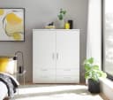 freiraum Stauraumschrank Adeline 2 Schübe, 2 Böden, Kleiderstange, Weiß Bild 4