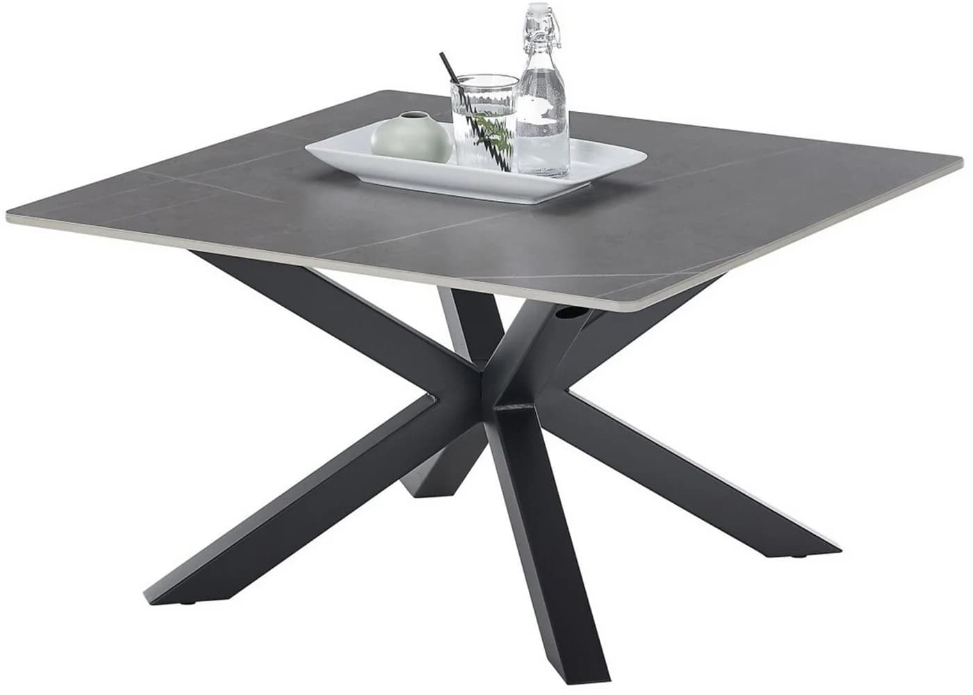 Couchtisch Janin Grau Schwarz Keramik Metall 80x45x80cm - Bild 4