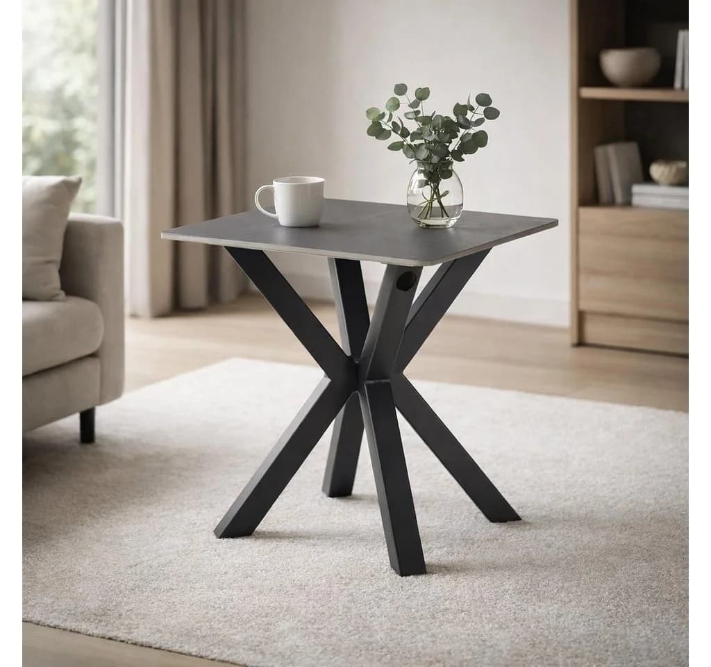 möbelando Couchtisch Janin Grau Schwarz Keramik Metall - Bild 2