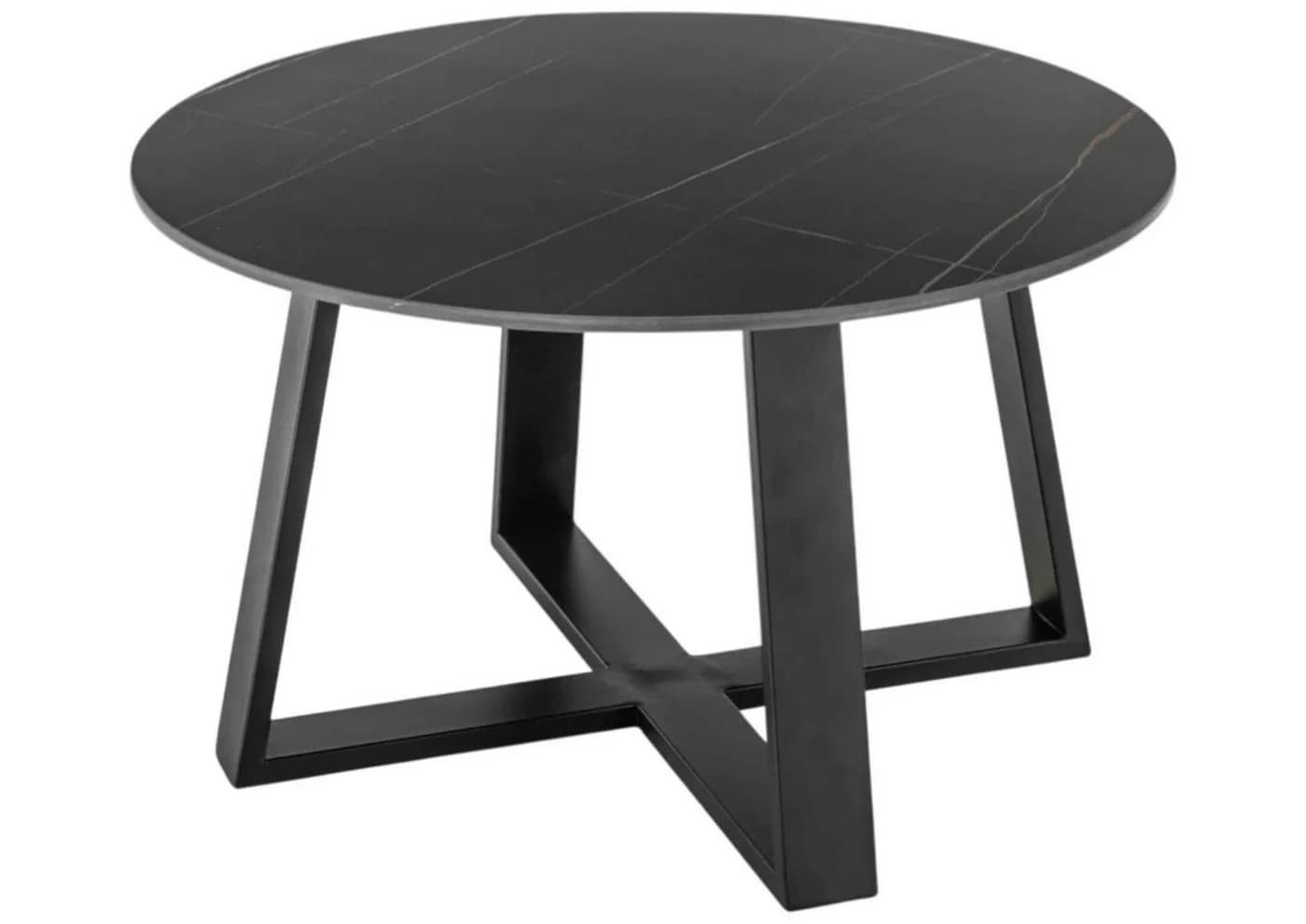 möbelando Couchtisch Tanea Schwarz Keramik Metall 80cm - Bild 5