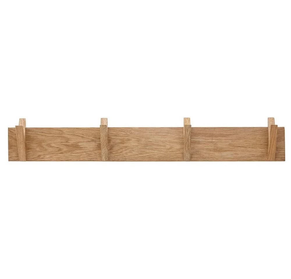 möbelando Garderobenleiste BANTRY 4 Haken Eiche Massivholz