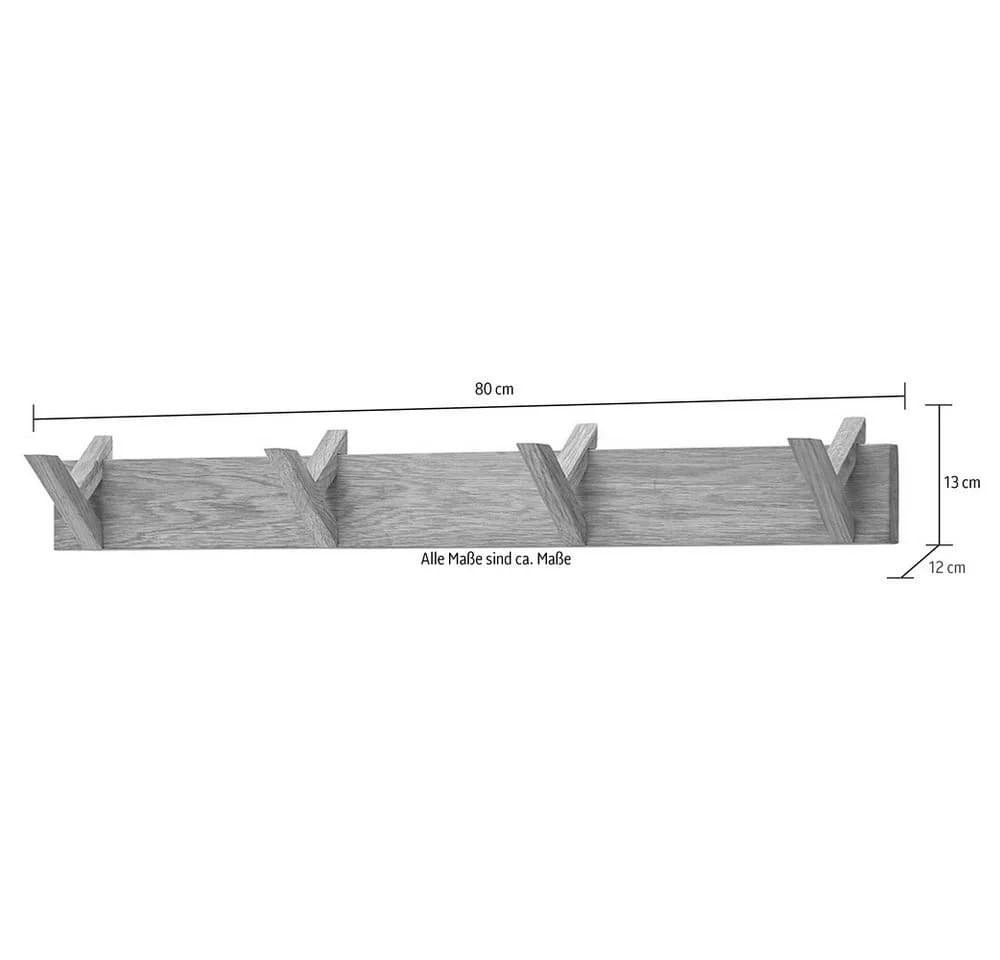 möbelando Garderobenleiste BANTRY 4 Haken Eiche Massivholz - Bild 5
