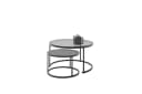 freiraum Satztisch CHESTER (2er-Set) Schwarz Metall/Glas Bild 3