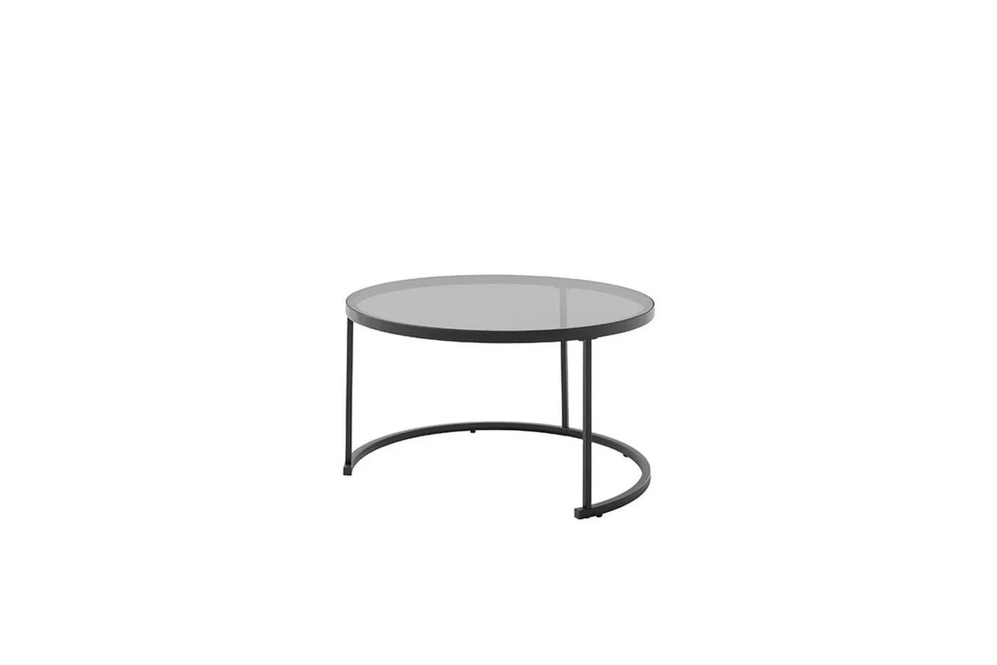 freiraum Satztisch CHESTER (2er-Set) Schwarz Metall/Glas - Bild 4