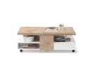 freiraum Couchtisch RENNES mit Stauraum und Rollen MDF Eiche/Weiß Bild 4