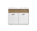 PREISBRECHER Waschbeckenunterschrank Liguria Weiß Eiche Dekor Modern Bild 3