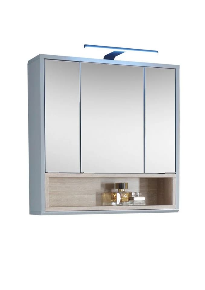 PREISBRECHER Badezimmerspiegelschrank Tunis LED grau matt - Bild 2