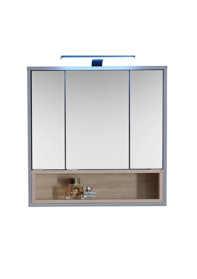 PREISBRECHER Badezimmerspiegelschrank Tunis LED grau matt - Bild 3