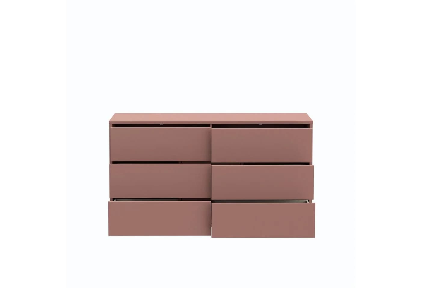 PREISBRECHER Sideboard ALICE SPRINGS Terrakotta 6 Schubladen Push-to-Open - Bild 3
