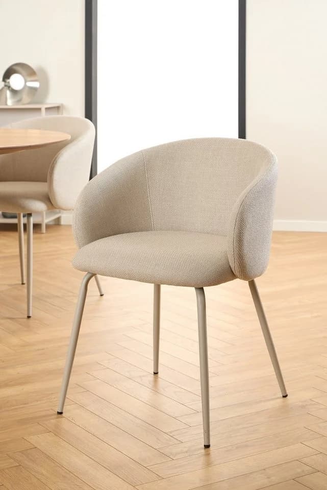 freiraum Esszimmerstuhl Eleanor 2er-Set Beige Grau Modern